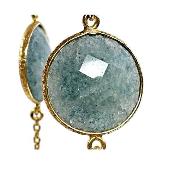 AV Argento Vivo Sterling Gold Vermeil Jadeite Station Opera Length Necklace - Picture 9 of 9